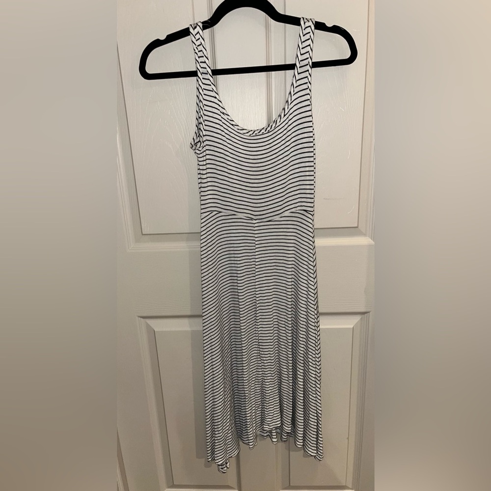 Olivia Rae- Summer Black/White Striped Midi Dress- XS